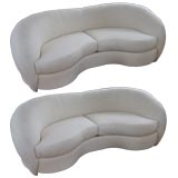 Exceptional Pair of Curvaceous Sofas by Directional