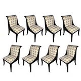 Set of Eight Lacquered Dining Chairs