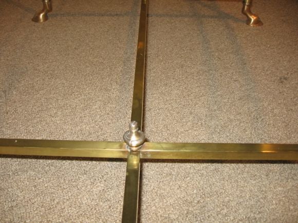 Brass and Glass Oval Coffee Table