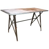 Industrial Table With Zinc Top
