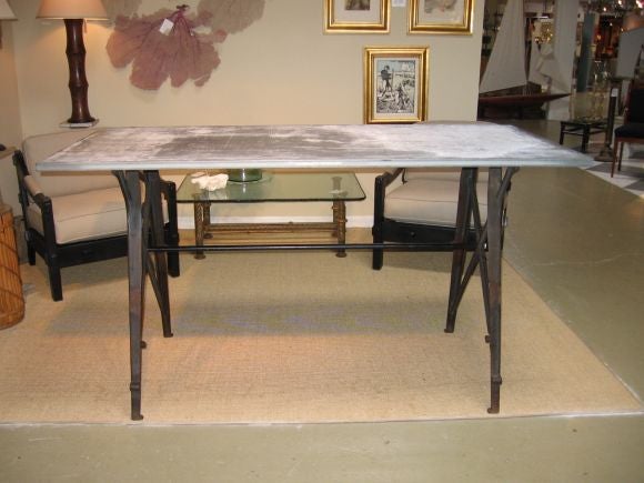 Industrial Table With Zinc Top