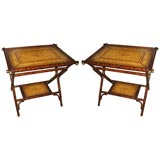 Pair of Maitland-Smith Leather Tray Tables