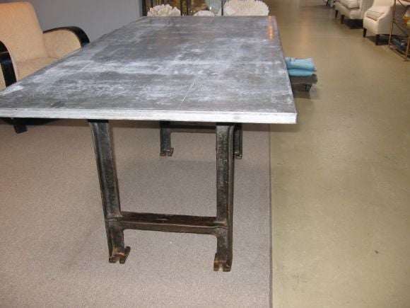 Industrial Table With Zinc Top