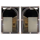 Pair of Wrought Iron Framed Mirrors