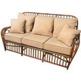 Split Reed Rattan Settee