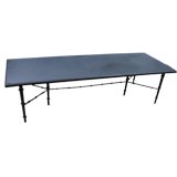 Slate and Wrought Iron Bench/Table