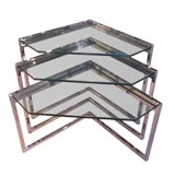 Set of Three Glass Nesting Tables