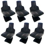 Vintage SET OF SIX SCULPTURAL DINING CHAIRS