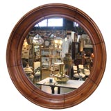 ROUND MIRROR WITH WOOD FRAME