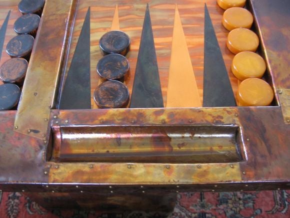 Copper COPPER BACKGAMMON TABLE INSPIRED BY PAUL EVANS