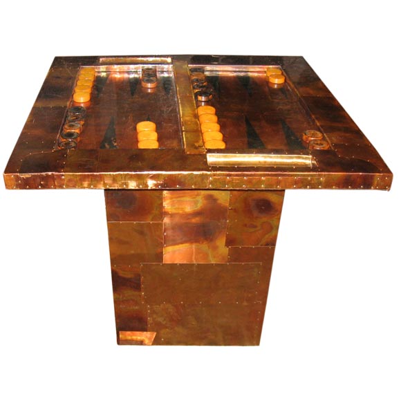 COPPER BACKGAMMON TABLE INSPIRED BY PAUL EVANS