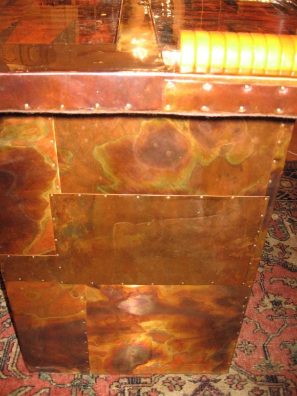 20th Century COPPER BACKGAMMON TABLE INSPIRED BY PAUL EVANS