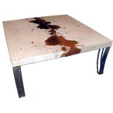 COWHIDE COVERED COFFEE TABLE