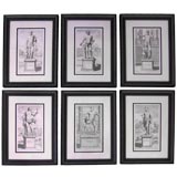 SET OF 6 COPPER ENGRAVINGS OF CLASSICAL STATUES