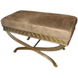 STEEL AND BRONZE CURULE BENCH