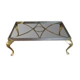 STEEL AND BRASS COFFEE TABLE