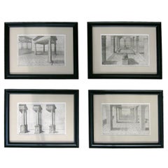 SET OF FOUR ARCHITECTURAL COPPER ENGRAVINGS