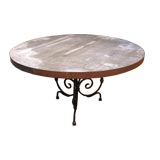 ROUND INDUSTRIAL TABLE WITH ZINC TOP