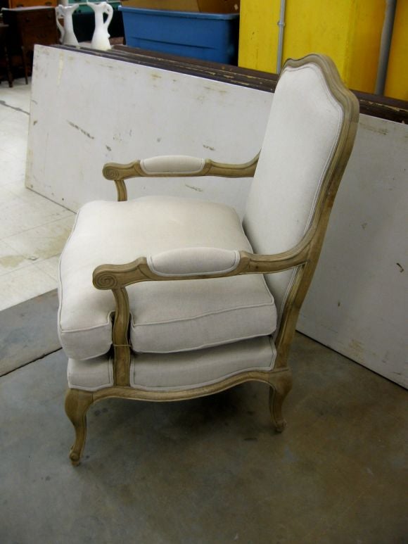 French PAIR OF FAUTEUIL CHAIRS WITH OTTOMANS