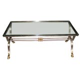 STEEL AND BRASS COFFEE TABLE