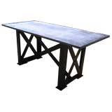 INDUSTRIAL TABLE WITH ZINC TOP