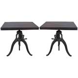 PAIR OF "INDUSTRIAL CHIC" END TABLES