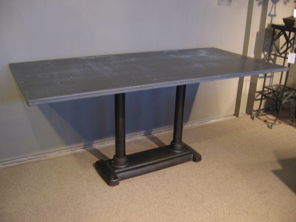INDUSTRIAL TABLE WITH ZINC TOP