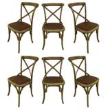 SET OF 6 WOOD DINING CHAIRS
