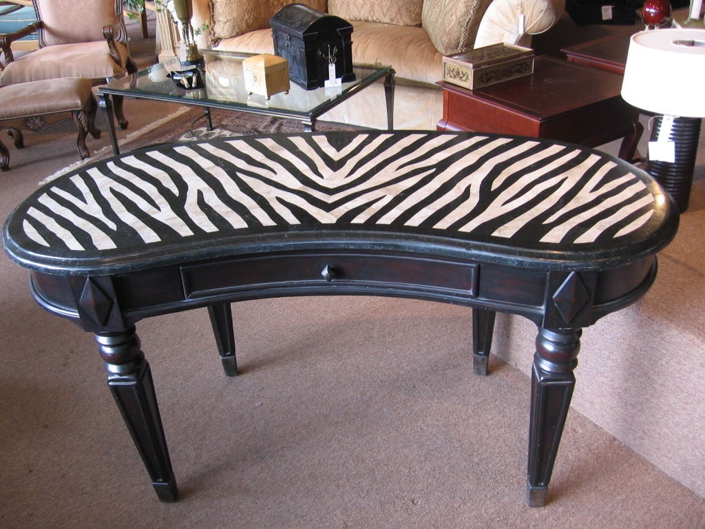 WOOD AND MARBLE WRITING TABLE / DESK