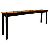 Black Lacquer Chinese Faux Bamboo Console