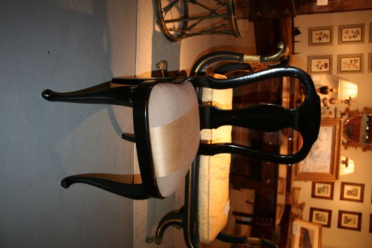 12 Queen Anne Style  Black Lacquer Chairs 2