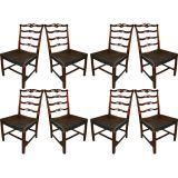 Eight English Mahogany chairs with loop design