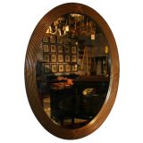 Antique French Oval Criss Cross Mirror
