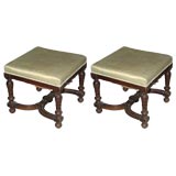 Pair of Classic Carved Wood Stools Pair of Classic Carved Wood Stools