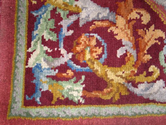 Mid-Century Modern Two Large French Mid-Century Hand Knotted Wool Carpets Attributed to Aubusson For Sale