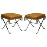 Elegant Pair of Stools/Benches After Jean-Michel Frank