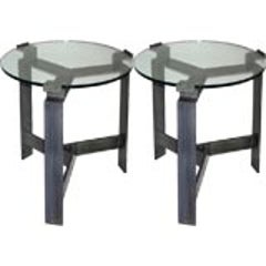 Pair of Bronzed Iron End Tables in the Manner of Jacques Quinet 7