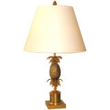 French Mid-Century Modern Neoclassical Brass Pineapple Table Lamp Maison Charles