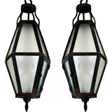 Pair of  French Forties Wrought Iron Lanterns