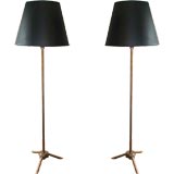Pair of Bronze Metal Standing Lamps by U.A.M.