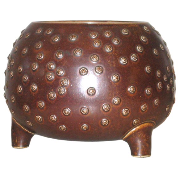 ART NOUVEAU NUBBED CERAMIC VASE/BOWL by ALBIN MULLER