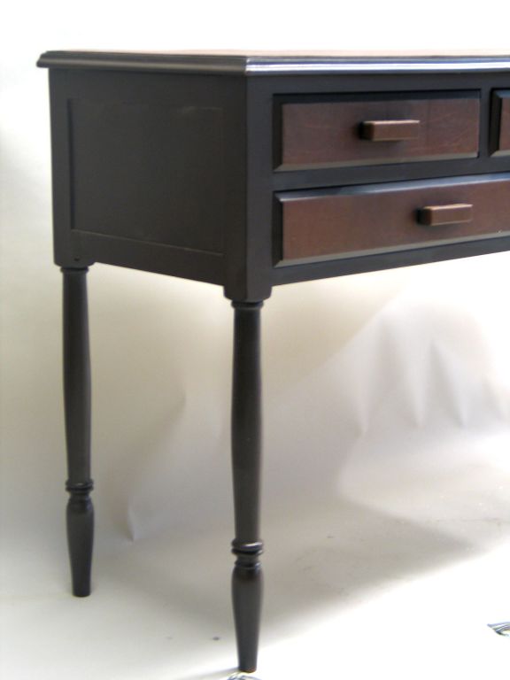 French Mid-Century Modern Neoclassical Leather Console after Jean-Michel Frank For Sale 5
