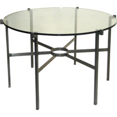 Custom French Modern Neoclassical Iron & Stone Dining Table, Marc Du Plantier.