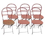 Antique Complete  Set of 16 Garden Chairs in Red.