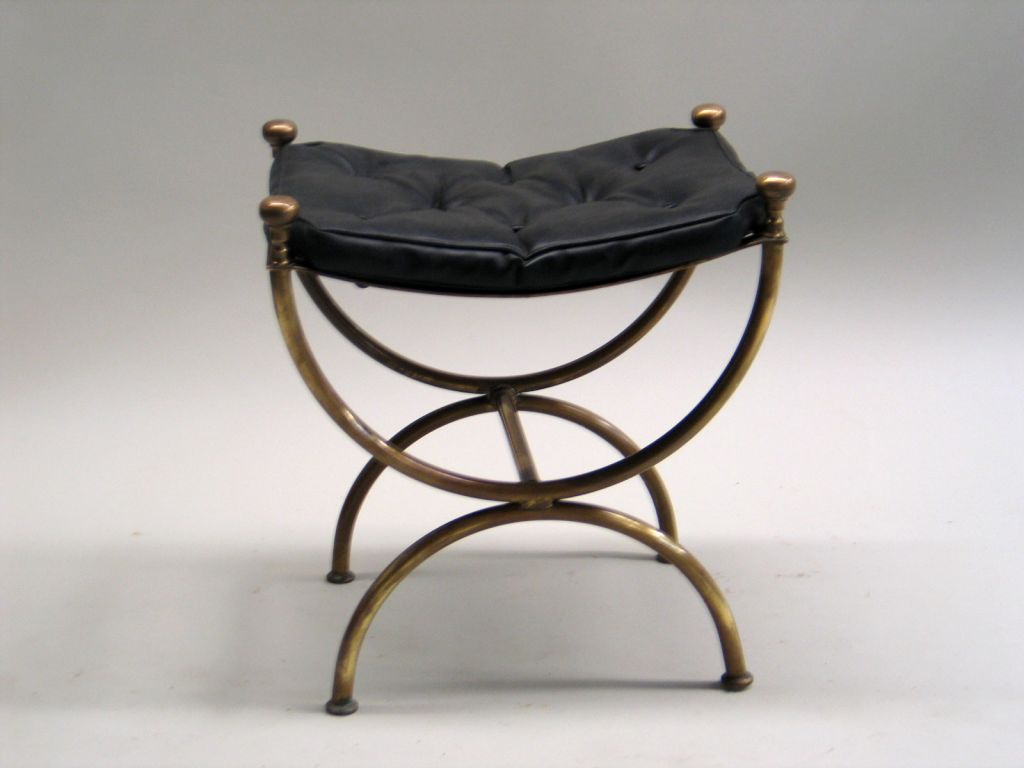 Bronze Stool / Bench with Leather Seat