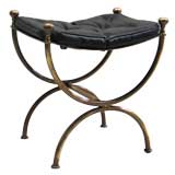 Bronze Stool / Bench with Leather Seat