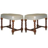Pair of Stools in the Style of Louis XIII