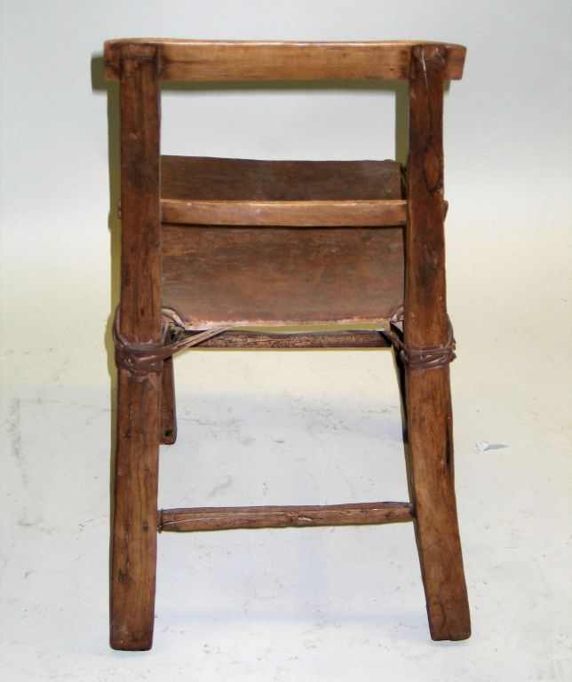 Schreibtisch- oder Beistellstuhl aus Hirschleder, Alpine, Mitte des Jahrhunderts (Tischlerei) im Angebot