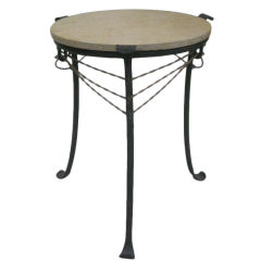 French Wrought Iron and Partially Gilt Side Table 6
