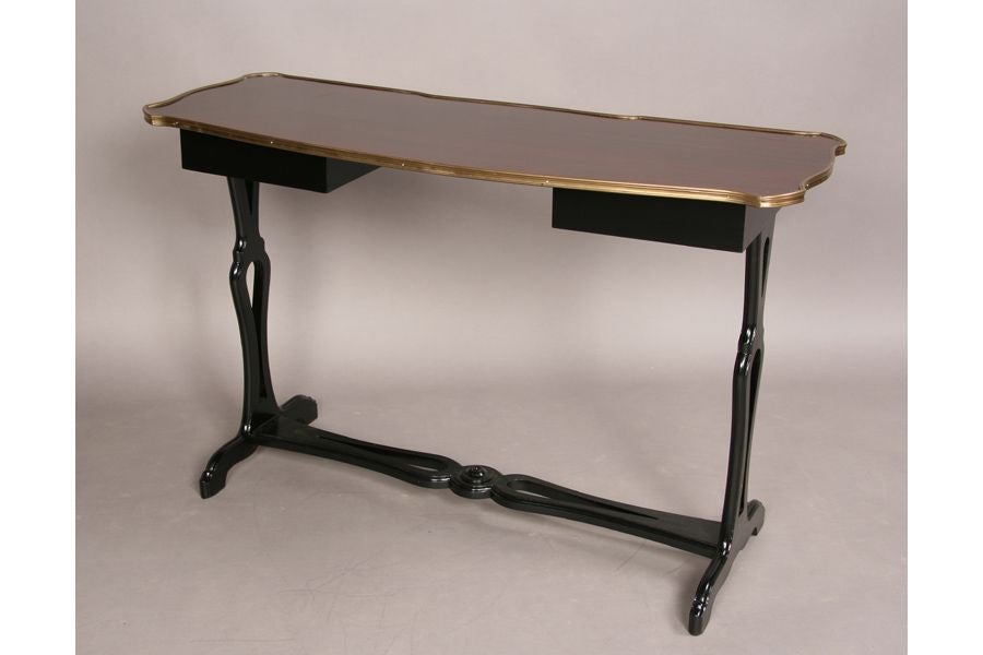 Mid-Century Modern French Modern Neoclassical Ebonized Wood Console or Desk by Maison Jansen